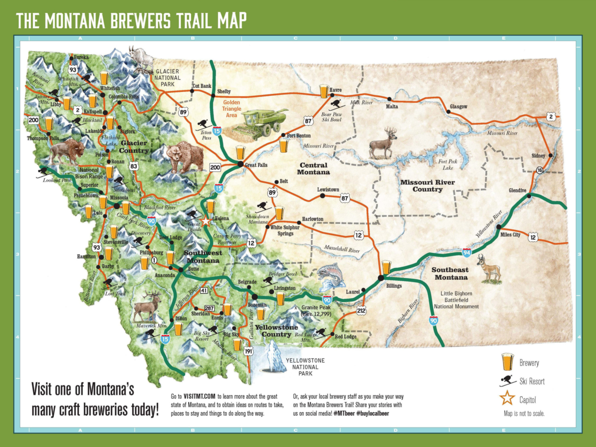 Montana Breweries map